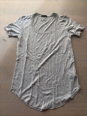 ATM Anthony Thomas Melillo Women’s Light Gray Scoop Neck Tee